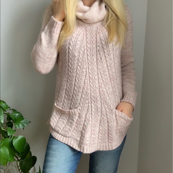Anthropologie Guinevere Pink cowl neck sweater S - Picture 5 of 5
